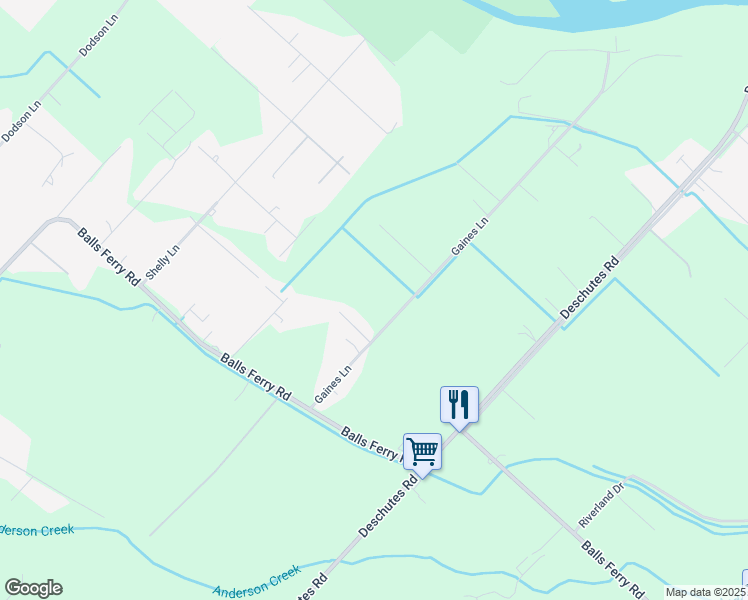 map of restaurants, bars, coffee shops, grocery stores, and more near 21316 Gaines Lane in Anderson