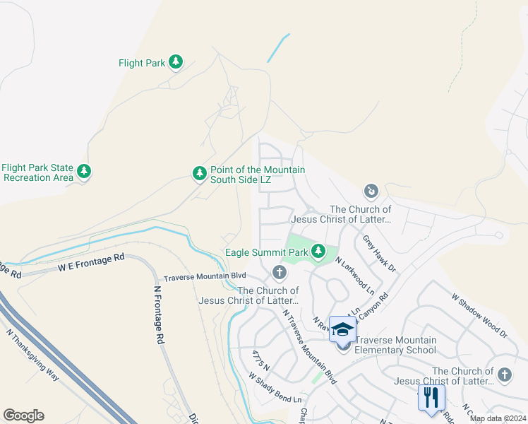 map of restaurants, bars, coffee shops, grocery stores, and more near 5274 Fox Hollow Way in Lehi