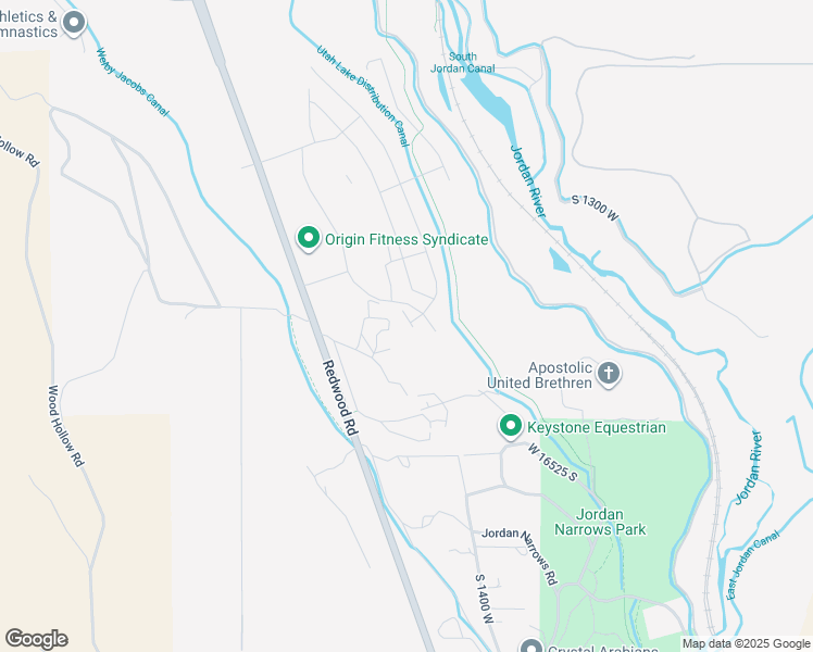 map of restaurants, bars, coffee shops, grocery stores, and more near 16444 South Bull Springs Lane in Bluffdale