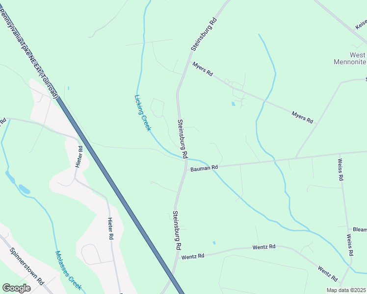map of restaurants, bars, coffee shops, grocery stores, and more near 2425 Steinsburg Road in Quakertown
