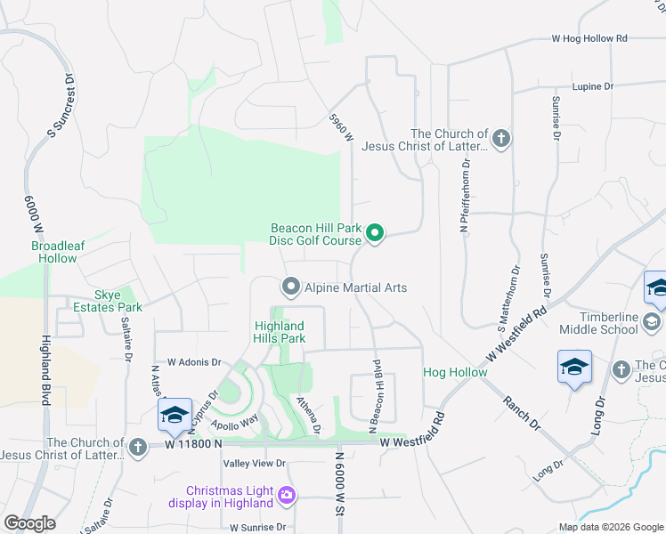 map of restaurants, bars, coffee shops, grocery stores, and more near in Highland