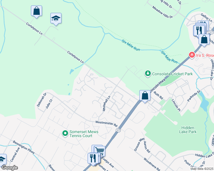 map of restaurants, bars, coffee shops, grocery stores, and more near 22 Talbot Street in Franklin Township