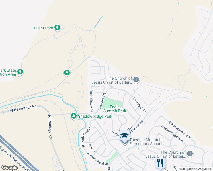map of restaurants, bars, coffee shops, grocery stores, and more near 2738 Fox Hunters Loop in Lehi