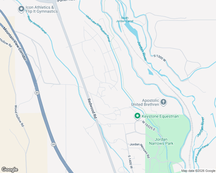 map of restaurants, bars, coffee shops, grocery stores, and more near 16371 South Piston Lane in Bluffdale