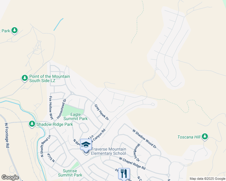 map of restaurants, bars, coffee shops, grocery stores, and more near 2304 West Northridge Drive in Lehi