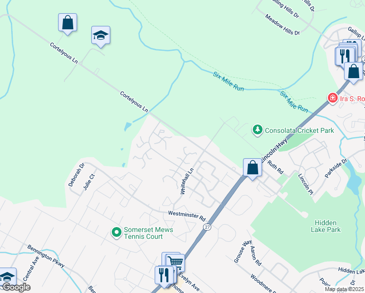 map of restaurants, bars, coffee shops, grocery stores, and more near 21 Talbot Street in Franklin Township