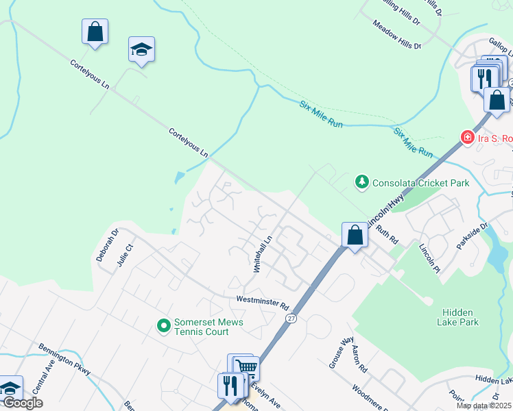 map of restaurants, bars, coffee shops, grocery stores, and more near 22 Talbot Street in Franklin Township