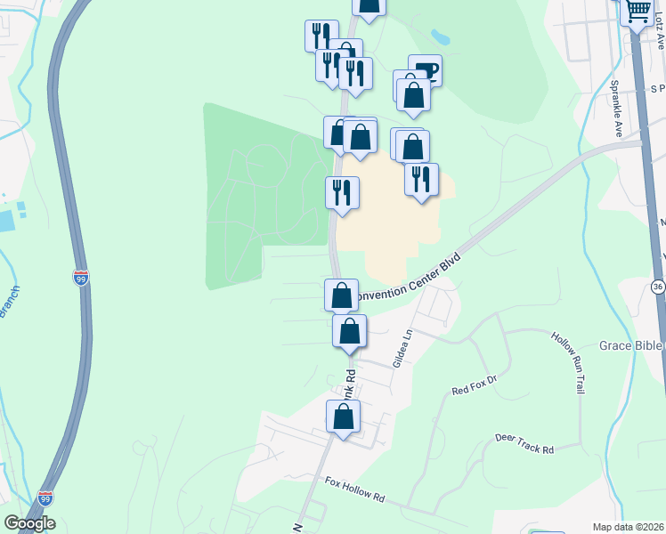 map of restaurants, bars, coffee shops, grocery stores, and more near 2321 Plank Road in Altoona