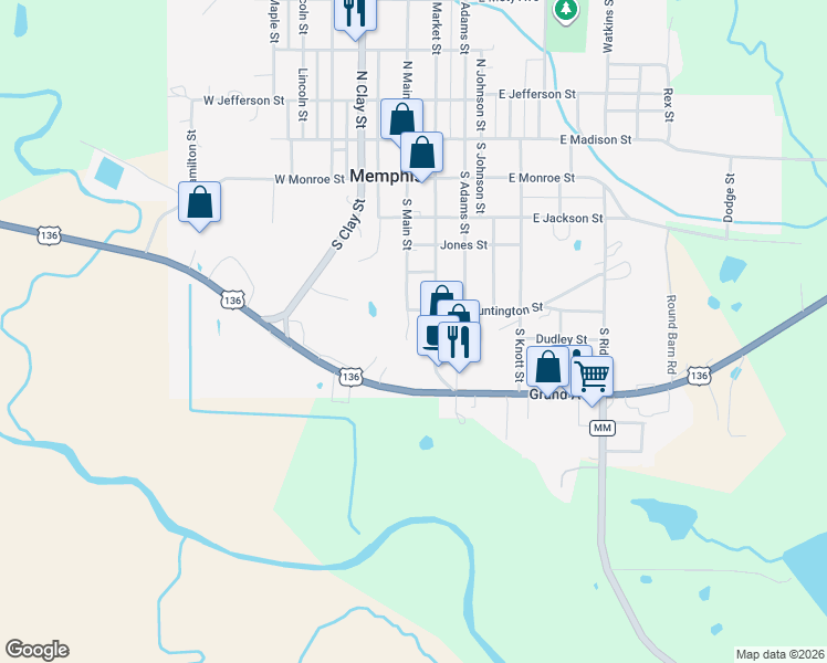 map of restaurants, bars, coffee shops, grocery stores, and more near 423-499 South Main Street in Memphis