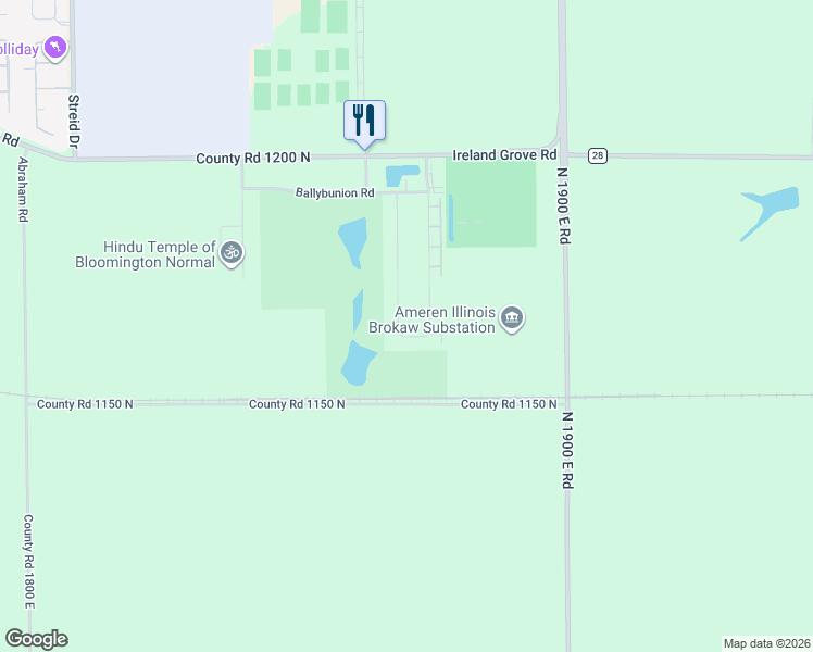 map of restaurants, bars, coffee shops, grocery stores, and more near 1918 Dunraven Road in Bloomington