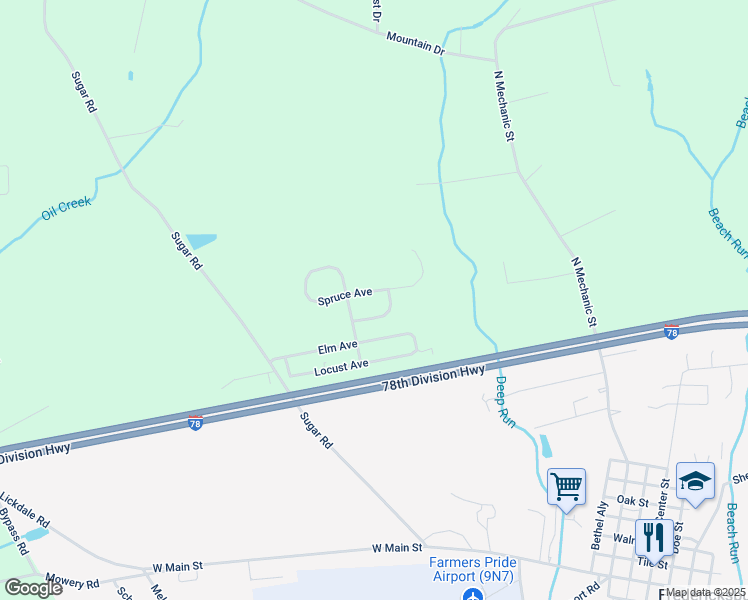 map of restaurants, bars, coffee shops, grocery stores, and more near 108 Spruce Avenue in Fredericksburg