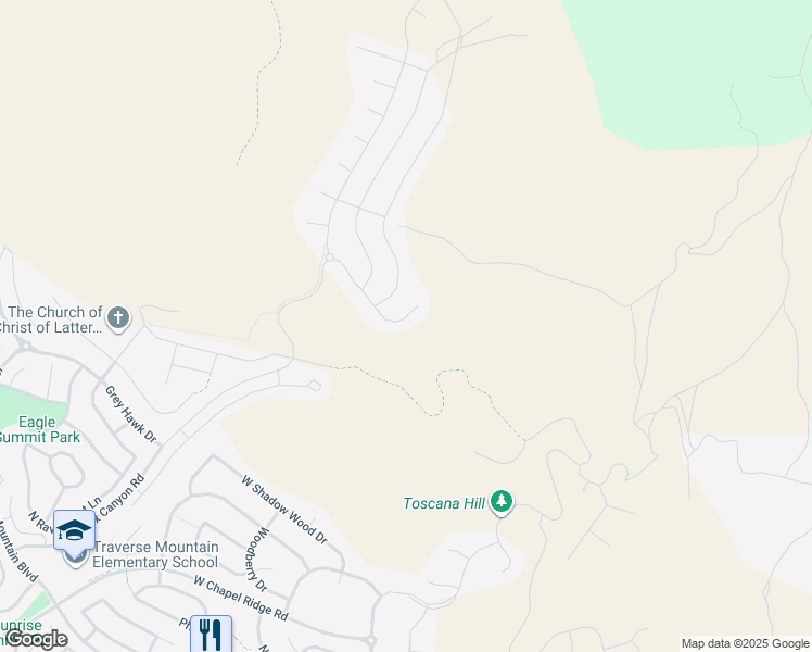 map of restaurants, bars, coffee shops, grocery stores, and more near 1701 Oakridge Circle in Lehi