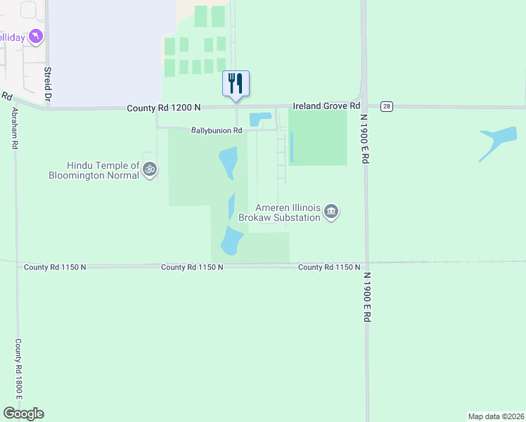 map of restaurants, bars, coffee shops, grocery stores, and more near 1918 Dunraven Road in Bloomington