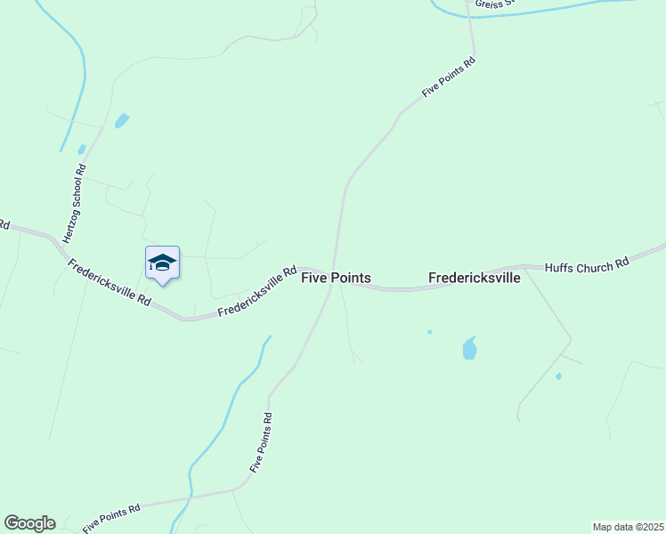 map of restaurants, bars, coffee shops, grocery stores, and more near Five Points Road in Berks County
