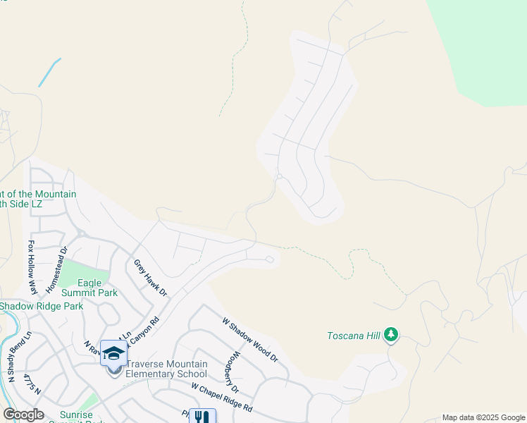 map of restaurants, bars, coffee shops, grocery stores, and more near 5372 North Lookout Cove in Lehi