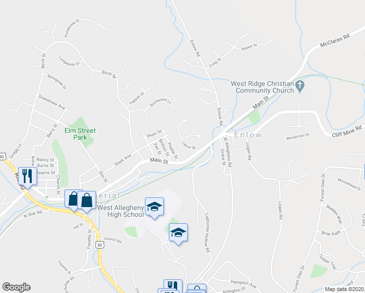 map of restaurants, bars, coffee shops, grocery stores, and more near 111 Lenox Drive in Imperial