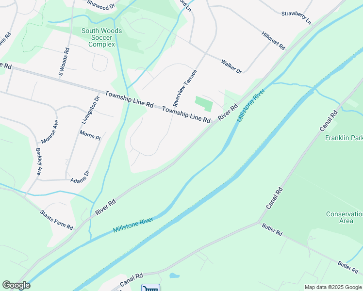 map of restaurants, bars, coffee shops, grocery stores, and more near 834 Millstone River Road in Montgomery