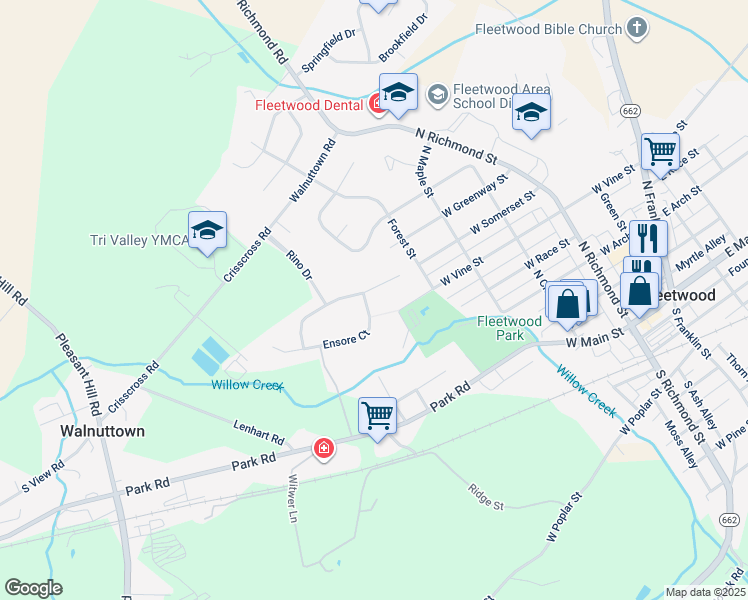 map of restaurants, bars, coffee shops, grocery stores, and more near 52 Middletown Road in Fleetwood