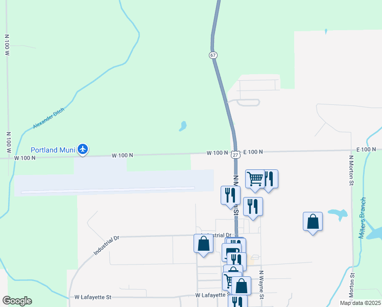 map of restaurants, bars, coffee shops, grocery stores, and more near 181 West 100 North in Portland