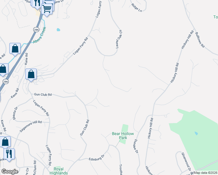 map of restaurants, bars, coffee shops, grocery stores, and more near 126 Artman Lane in Murrysville