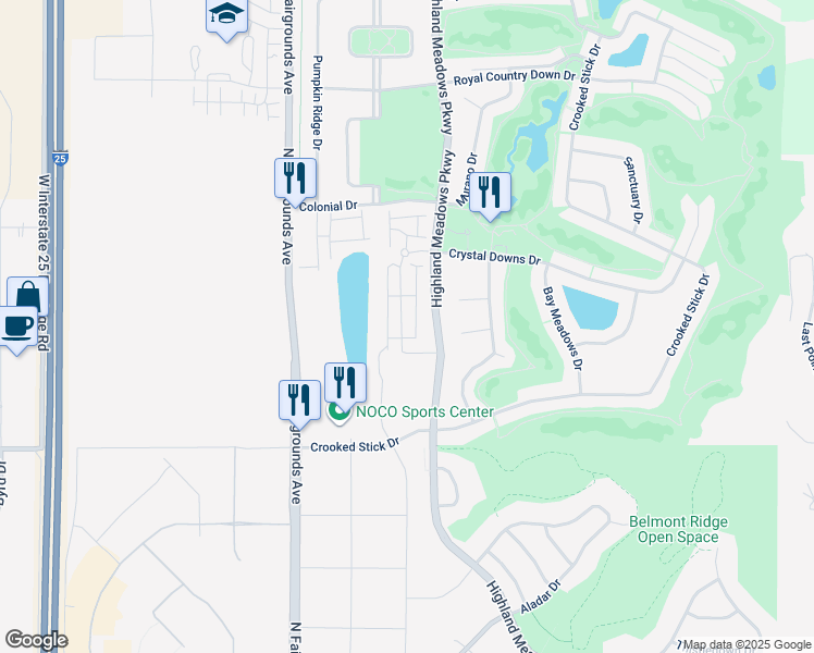 map of restaurants, bars, coffee shops, grocery stores, and more near 6188 Highland Meadows Parkway in Windsor