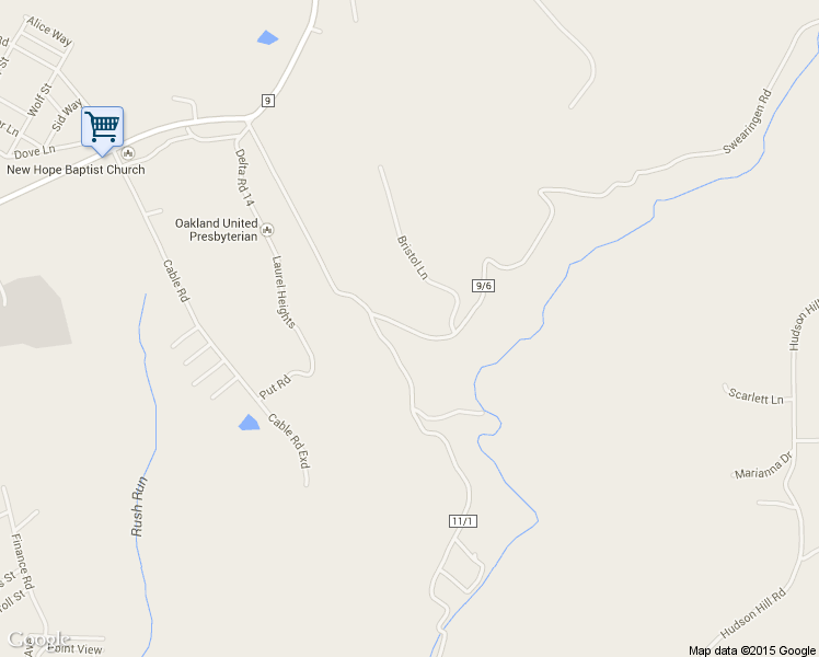 map of restaurants, bars, coffee shops, grocery stores, and more near 1211 Swearingen Road in Weirton
