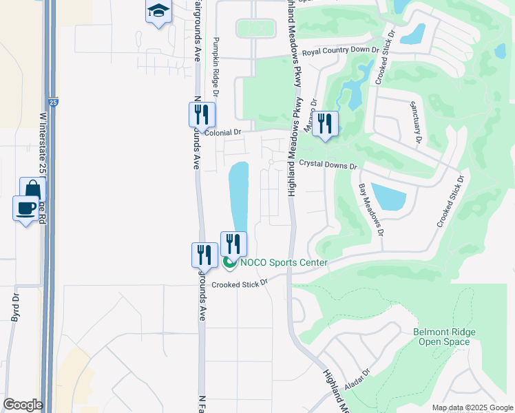 map of restaurants, bars, coffee shops, grocery stores, and more near 6188 Highland Meadows Parkway in Windsor