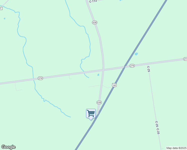 map of restaurants, bars, coffee shops, grocery stores, and more near Highway 274 in Bellefontaine