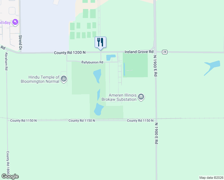 map of restaurants, bars, coffee shops, grocery stores, and more near 1918 Dunraven Road in Bloomington