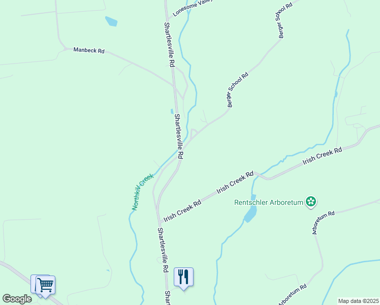 map of restaurants, bars, coffee shops, grocery stores, and more near 2 Berger School Road in Bernville
