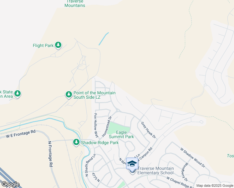 map of restaurants, bars, coffee shops, grocery stores, and more near 5402 North Meadow Lark Lane in Lehi