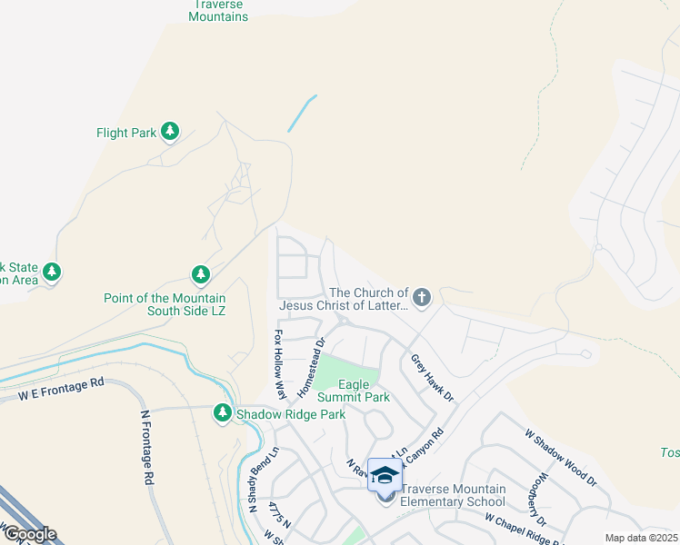map of restaurants, bars, coffee shops, grocery stores, and more near 5402 North Meadow Lark Lane in Lehi