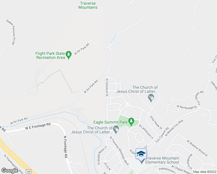 map of restaurants, bars, coffee shops, grocery stores, and more near 5444 North Chestnut Street in Lehi