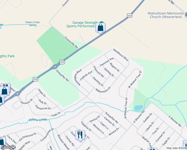 map of restaurants, bars, coffee shops, grocery stores, and more near 105 Fleming St in Blandon