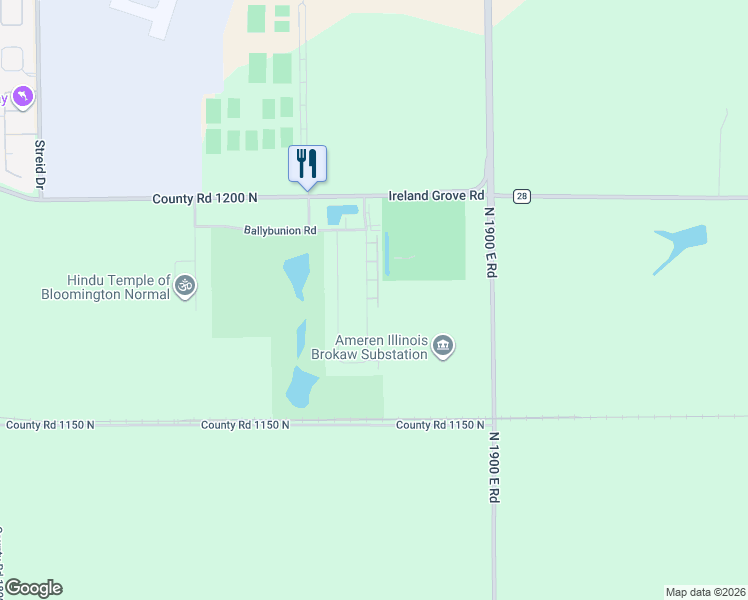 map of restaurants, bars, coffee shops, grocery stores, and more near 1826 Glenbridge Road in Bloomington