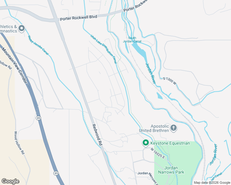 map of restaurants, bars, coffee shops, grocery stores, and more near 16309 South Truss Drive in Bluffdale