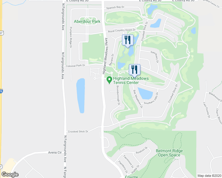 map of restaurants, bars, coffee shops, grocery stores, and more near 6752 Valderrama Court in Windsor