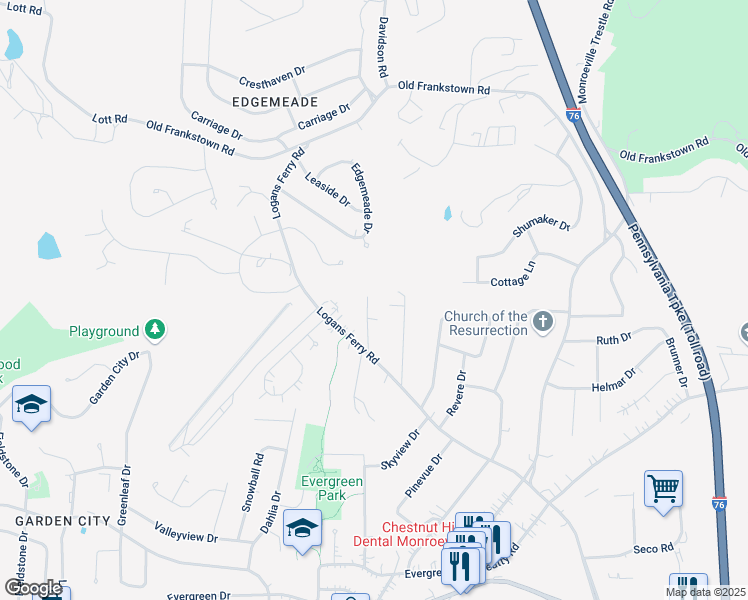 map of restaurants, bars, coffee shops, grocery stores, and more near 418 Hazel Drive in Monroeville