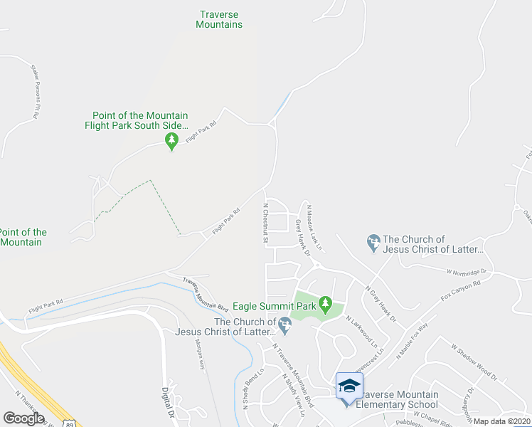map of restaurants, bars, coffee shops, grocery stores, and more near 2860 West Hidden Moose Lane in Lehi