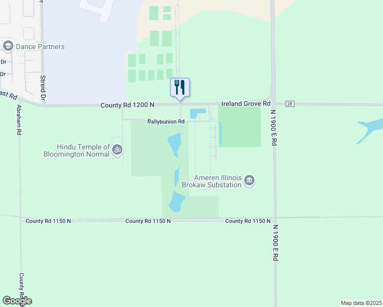 map of restaurants, bars, coffee shops, grocery stores, and more near 1813 Dunraven Road in Bloomington