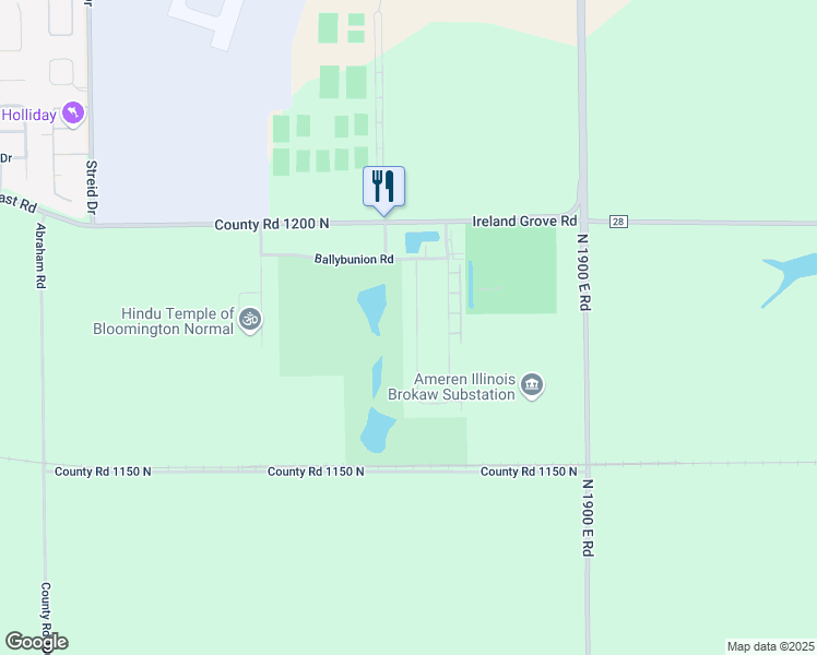map of restaurants, bars, coffee shops, grocery stores, and more near 1813 Dunraven Road in Bloomington