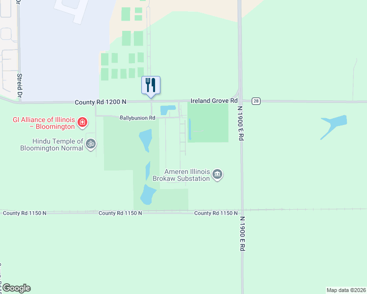 map of restaurants, bars, coffee shops, grocery stores, and more near 1826 Glenbridge Road in Bloomington