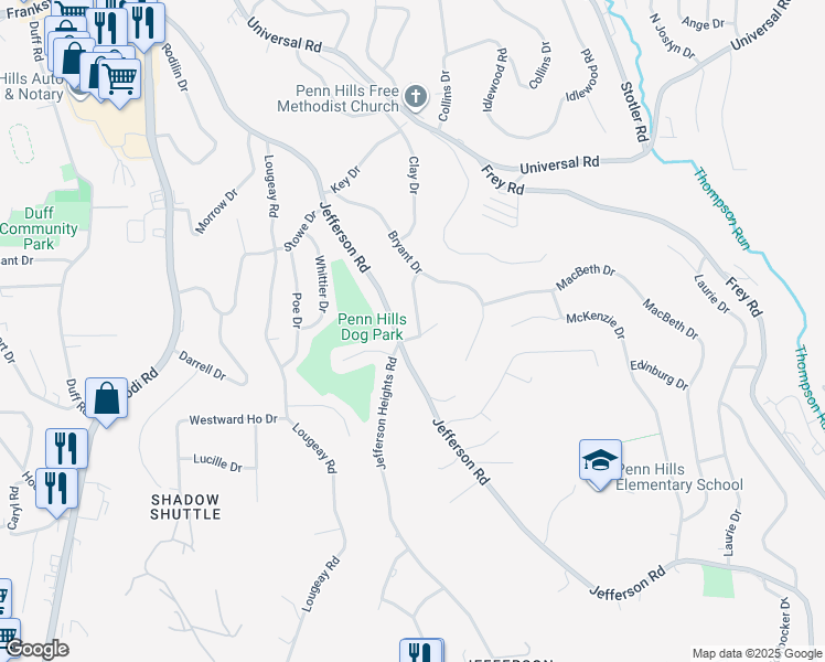 map of restaurants, bars, coffee shops, grocery stores, and more near 149 Payne Drive in Pittsburgh