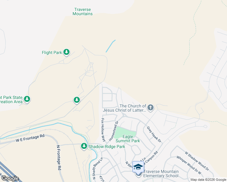 map of restaurants, bars, coffee shops, grocery stores, and more near 5468 North Bear Ridge Way in Lehi