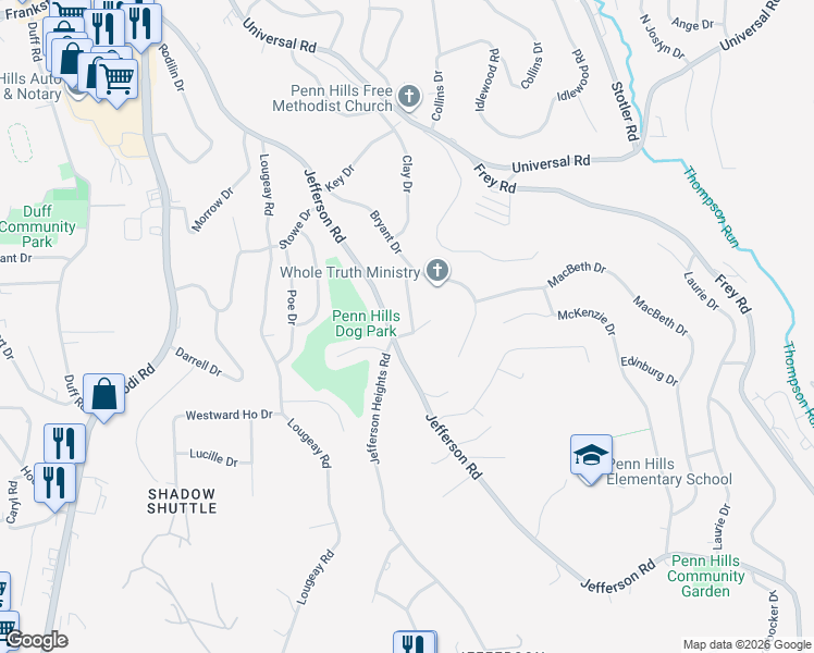 map of restaurants, bars, coffee shops, grocery stores, and more near 149 Payne Drive in Pittsburgh