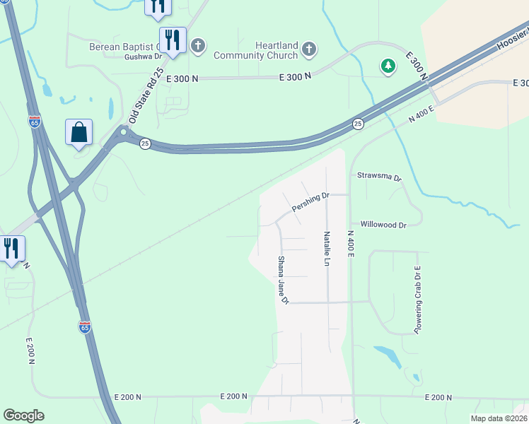 map of restaurants, bars, coffee shops, grocery stores, and more near 3820 Pershing Dr in Lafayette