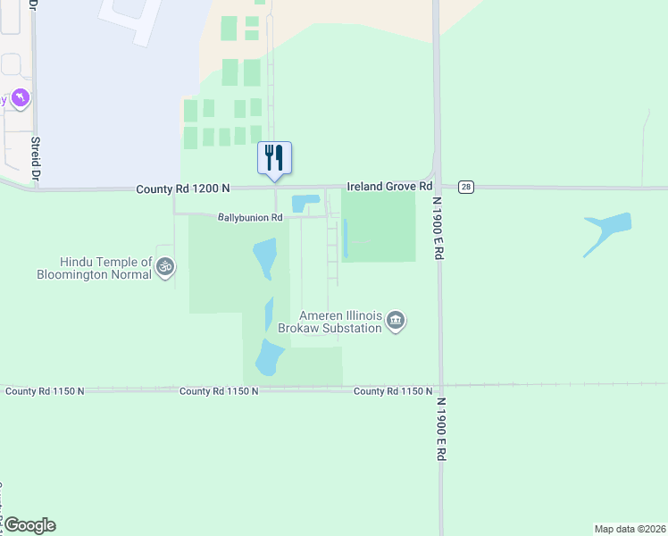 map of restaurants, bars, coffee shops, grocery stores, and more near 1826 Glenbridge Road in Bloomington