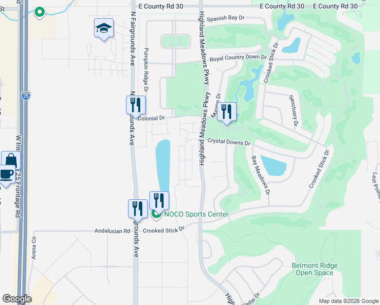 map of restaurants, bars, coffee shops, grocery stores, and more near 6243 Vernazza Way in Windsor
