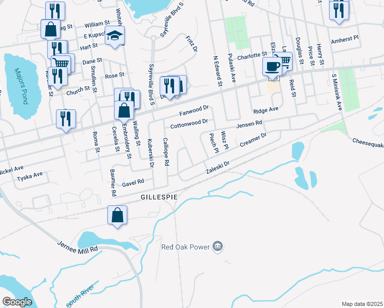 map of restaurants, bars, coffee shops, grocery stores, and more near 6 Wilmot Road in Sayreville