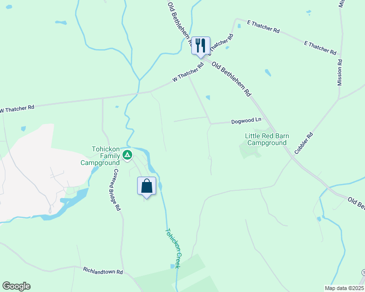 map of restaurants, bars, coffee shops, grocery stores, and more near 1146 Dogwood Lane in Quakertown